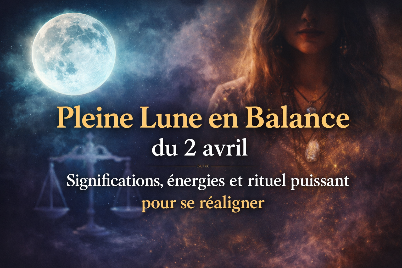 Pleine Lune en Balance du 2 avril : énergies, transformations et rituel puissant pour se réaligner